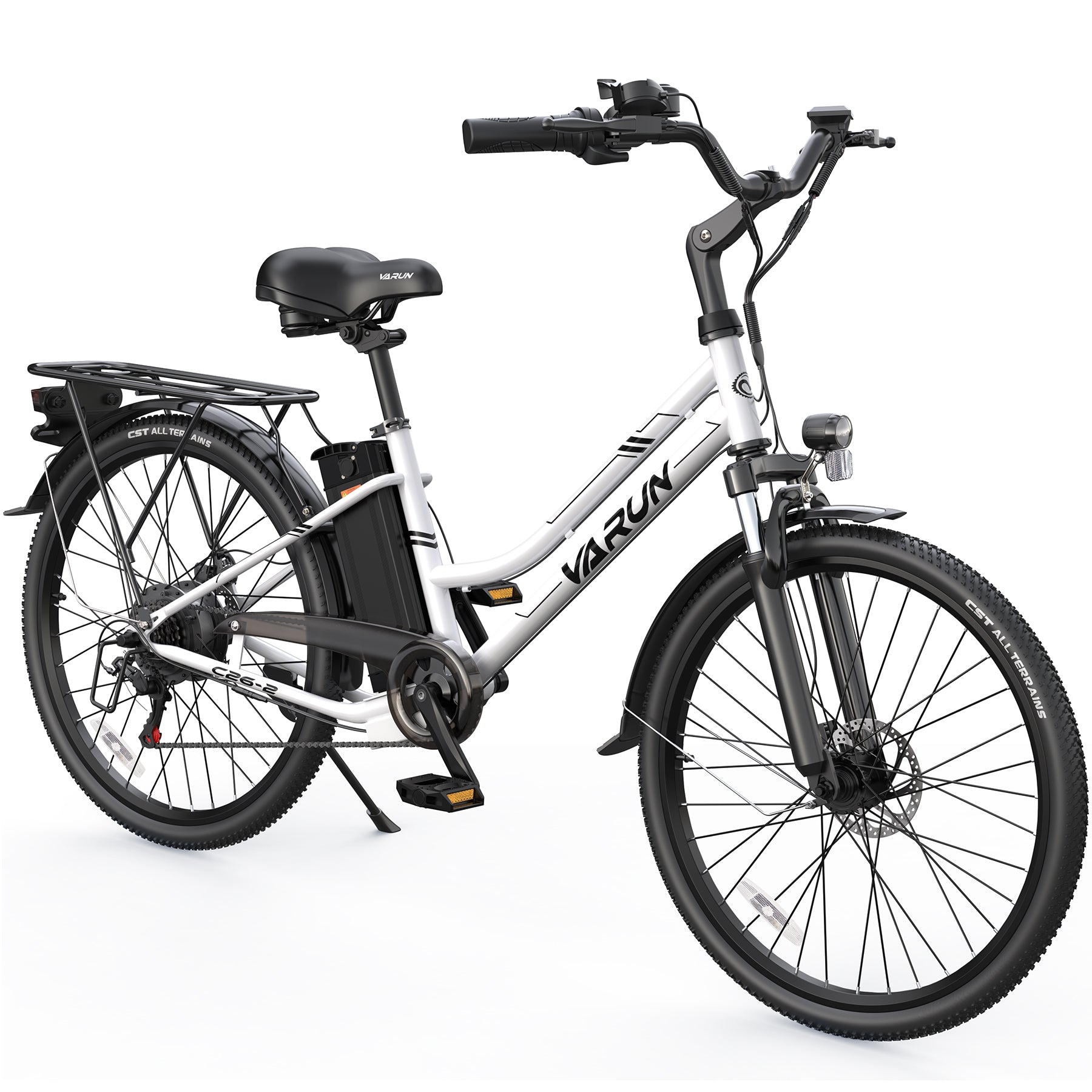 VARUN C26 Volt | Electric Commuter Bike-White