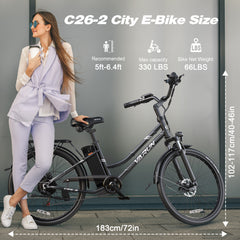 VARUN C26 Volt | Electric Commuter Bike-Black