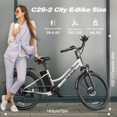 VARUN C26 Volt | Electric Commuter Bike-White